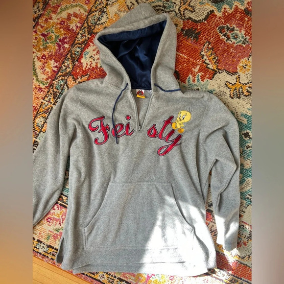 Looney Tunes Tweety Feisty Fleece Quarter Zip - Picture 1 of 3